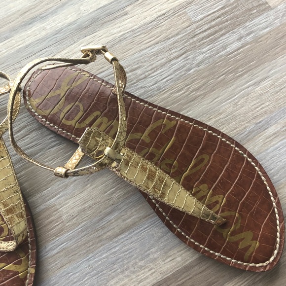 Sam Edelman Gigi Flat Gold Sandals Size 9.5 - Picture 8 of 8